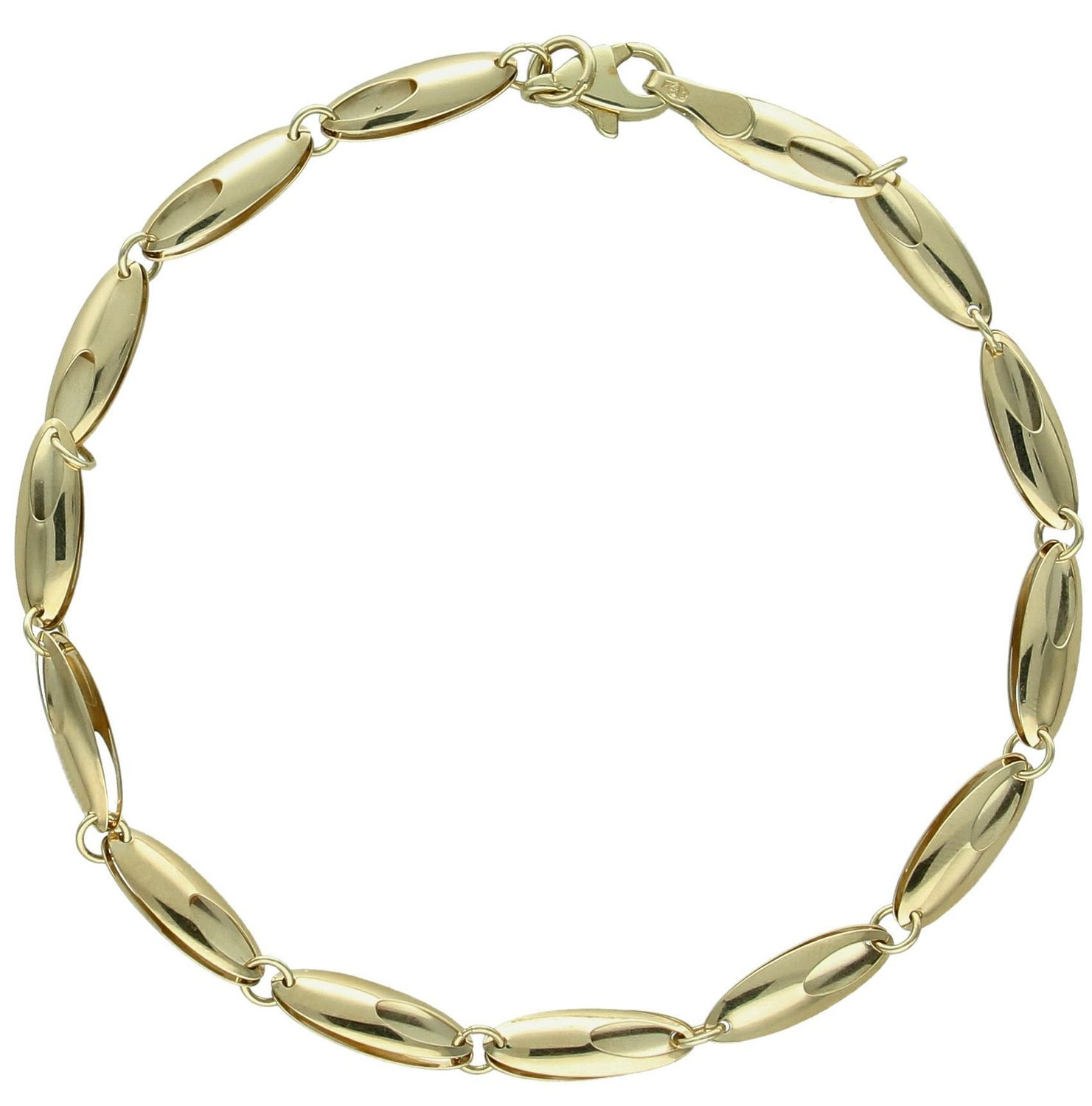 Bransoletka złota owalne ogniwa BR 5903 375 Złota bransoletka wykonana z 9 karatowego żółtego złota. Bransoletka to idealny pomysł na prezent. Złota biżuteria o oryginalnej f2.jpg